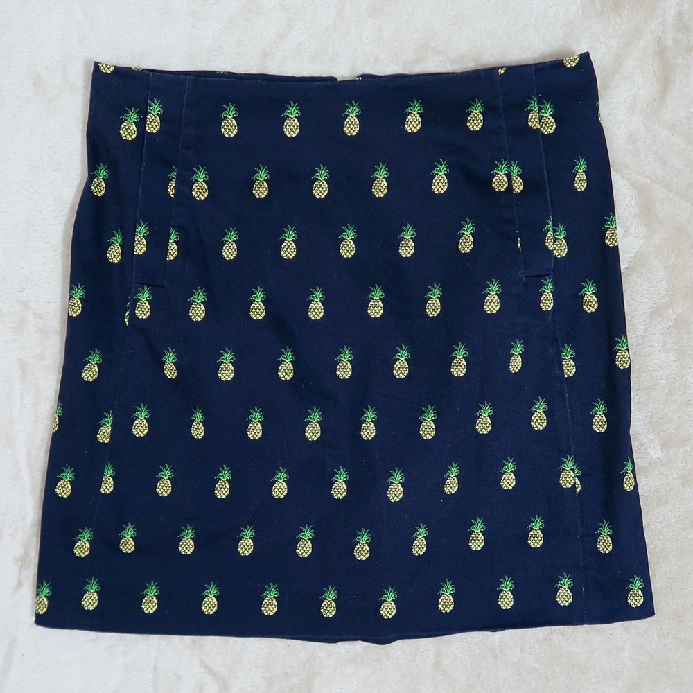 J. Crew navy pineapple a-line career skirt 00